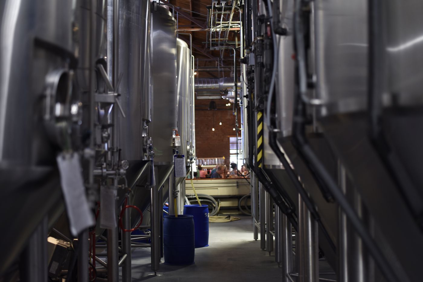 Factory production floor with painted structure and markings